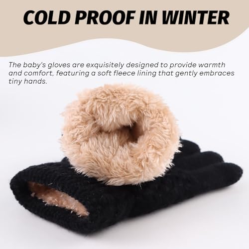 Image of JANGANNSA Cold Weather Kids Gloves Warm Knitted Children Magic Glove With Fleece Lining Winter Gloves For Boys Girls