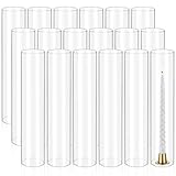 18 Pcs Hurricane Candle Holder Sleeve, H:14' D:3' Bottomless Glass Cylinder Candleholder Tall Clear Glass Cylinder Open Both Ends, Chimney Tube Cover, Open Ended Candle Shade