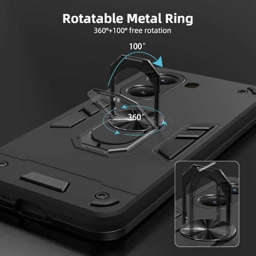 Image of NDCOM for Poco X7 Pro 5G Back Cover | Premium Poco X7 Pro Back Cover | Stylish Shockproof Ring Holder Case