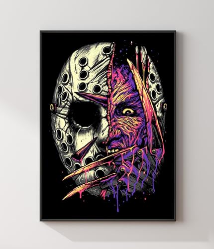 Image of HUANNY Diamond Painting Horror Characters Diamond Art, 5D Full Drill Cross Stitch Embroidery Kits