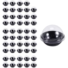 50 Pack Clear Plastic Mini Cupcake Container, Individual Packaging Treat Boxes with Dome Lids for Mini Muffin Macaron