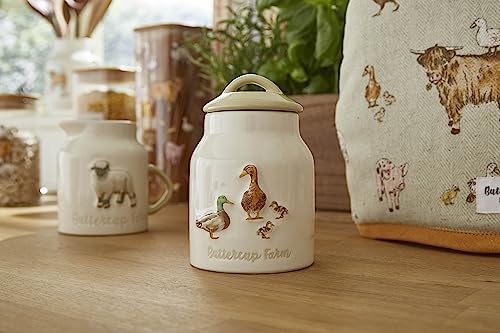 Cooksmart British Designed Sugar Bowl with Lid | Ceramic Sugar Pot with Modern Designs | Sugar Bowls with Lids Perfect for Any Kitchen - Buttercup Farm - Image 3