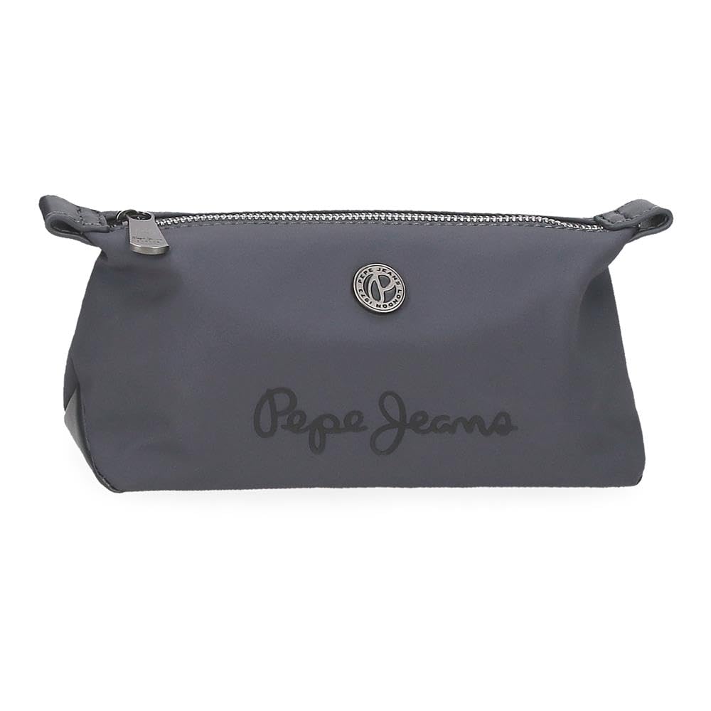 Pepe Jeans Corin Toiletry Bag Grey 20.5x11.5x7.5cm Polyester and PU 1,77L by Joumma Bags, Grey, One Size, Toiletry Bag