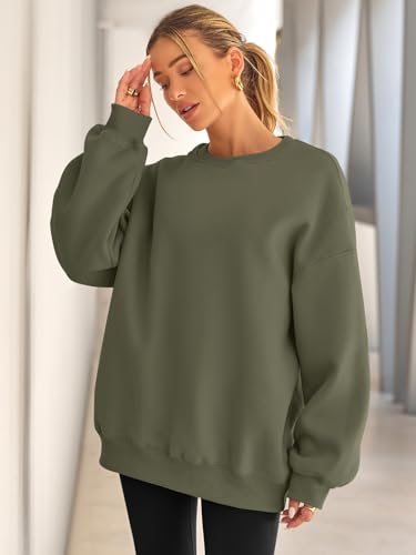Image of EFAN Womens Oversized Sweatshirt Crewneck Sweater Casual Fall Outfits 2026 | Fleece Lined Stretchy Hoodies Basic Comfort Clothes Loose Maternity Workout Gym Lounge Wear Winter Airport Fashion