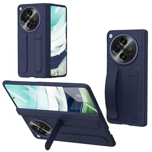 Coque Oppo Find N3 bleu avec béquille et protection écran