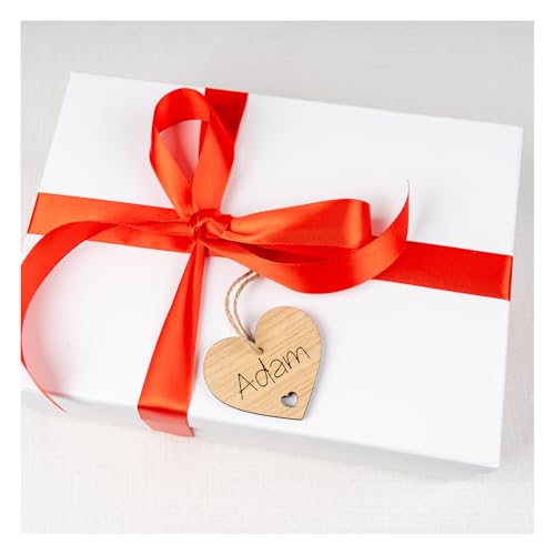 Personalised Christmas Gift Tag, Wooden Name Gift Tags, Xmas Wooden Heart, Wood Present Name Tag