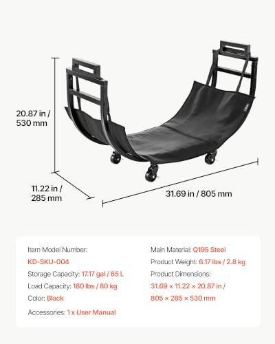 Image of VEVOR Firewood Rack 31.69 Inch Heavy Duty Indoor Fire Wood Storage Holder