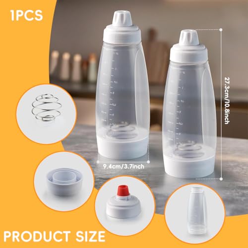 Image of HASTHIP Pancake Batter Dispenser with Blender Balls, Equipped with Silicone Spatula Pancake Mixer Bottle for Cupcakes, Pancakes, and Muffins