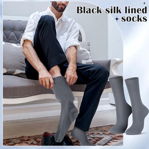 Image of 4 Pairs Silk Liner Socks Ultra-lightweight Hiking Liners Calf Sweat Absorption Socks for Adult