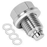 M14x1.5 Magnetic Oil Drain Plug, 5PCS Aluminum Sealing Washers, Stainless Steel Oil Pan Drain, Universal Leak-Proof Replacement, Suitable for Various Vehicle Models, Motorcycles, Boats