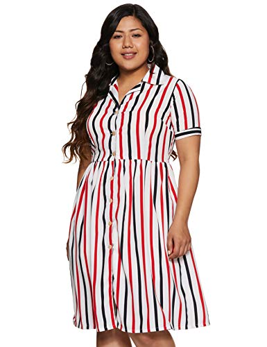 Image of pluss Women's Georgette A-Line Knee-Length Dress