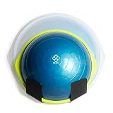 Stojak fitness – wieszak ścienny kompatybilny z piłką Bosu, domową siłownią, domową siłownią, treningiem równowagi, ćwiczeniami domowymi, ćwiczeniami fitness, akcesoriami do pilatesu (czarny, 1