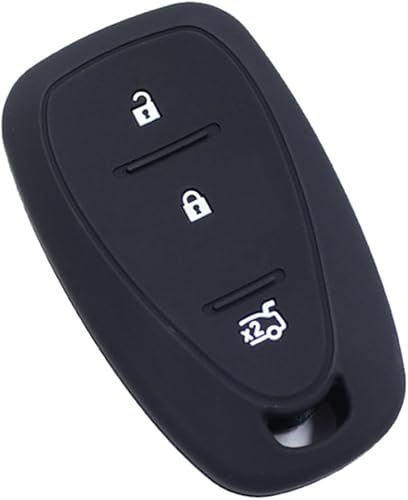 Miniatura 1 de Carcasa de silicona con 3 botones para Chevrolet Malibu Trax Cruze Cavalier Monza Seeker Tracker Equinox Blazer (negro)
