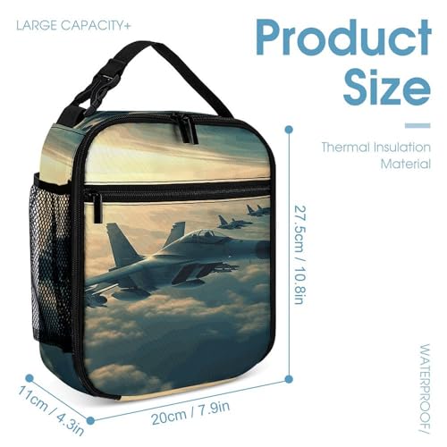 Aircraft Fighter Jets Backpack for Women Men Lightweight Waterproof Backpack Set With Lunch Box Pencil Case Travel Laptop Backpack Casual Daypacks, Style4
