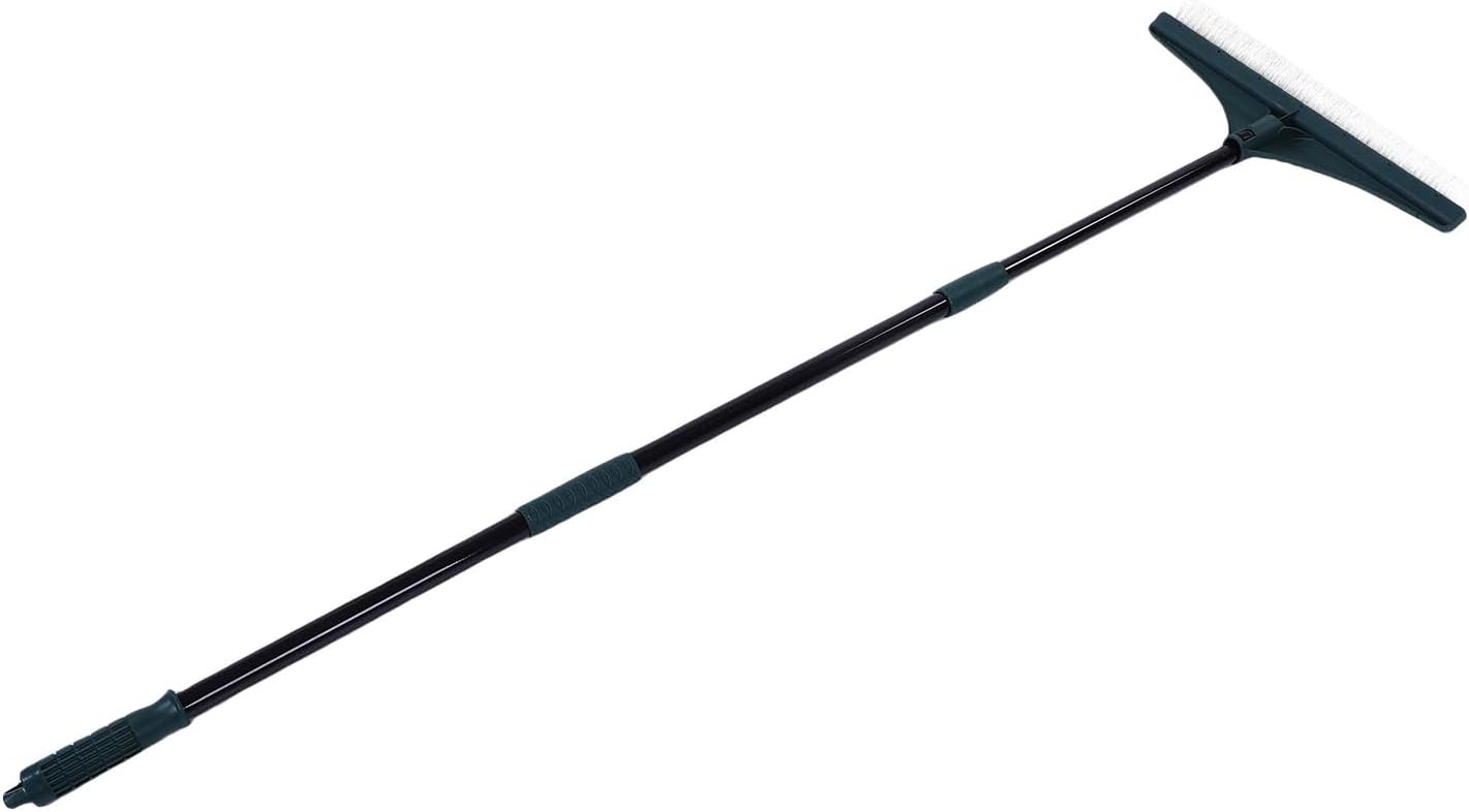YUYTE Lawn Brush, Garden Tool with 3 Section Pole and Slip Resist Handle for Efficient Removal and Debris Sweeping