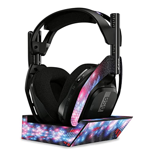 Image of MightySkins Glossy Glitter Skin Compatible with Astro A50 Wireless Headphones + Base Station (Gen 4) - Neon EQ | Protective, Durable High-Gloss Glitter Finish | Easy to Apply | Made in The USA