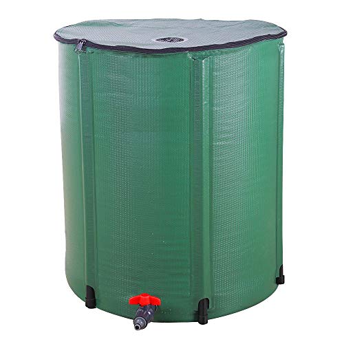WEI WEI GLOBAL 66-Gallon Foldable Rain Barrel Collapsible Water Storage Container w/Spigot, Green