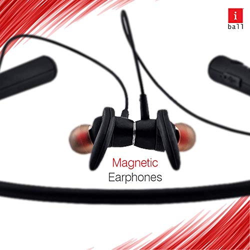 Image of iBall EarWear Base BT 5.0 Neckband Earphone with Mic and 12 Hours Battery Life (Black)