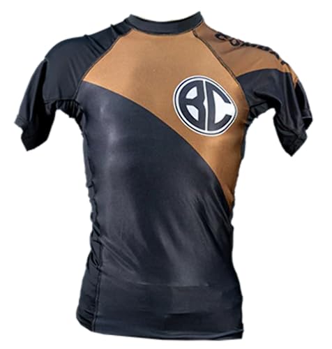 Brazil Combat BJJ Rashguard - Men’s BJJ, No GI Short Sleeve - Greater Skin Protection - Reinforced Seams Performance - Athletic Workout Shirt - (S, Blue)4