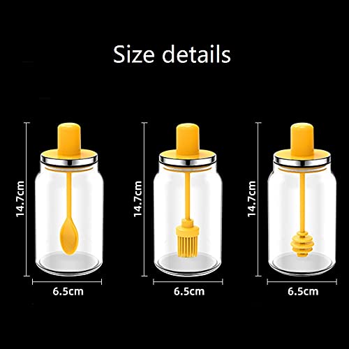 Recipiente para condimentos de vidrio de 220 ml, juego de botellas de aceite color rojo 5