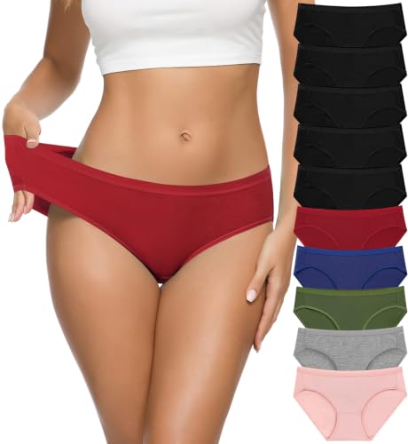 Image of CULAYII Women's Cotton Bikini Panties, High-Cut Full Coverage Stretch Cool Underwear for Women