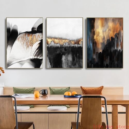 Impressions sur toile abstraites noires et grises KEBIA art mural salon