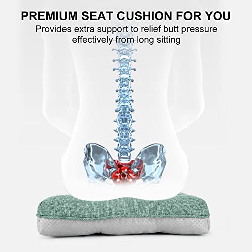 Wellsin Indoor Chair Cushions For Dining Chairs 4 Pack, 15.5" X 15.5" Kitchen Chair Cushions With Ties And Non-Slip Backing, Tufted Shredded Memory Foam Kitchen Chair Pads (Green) #TOP5