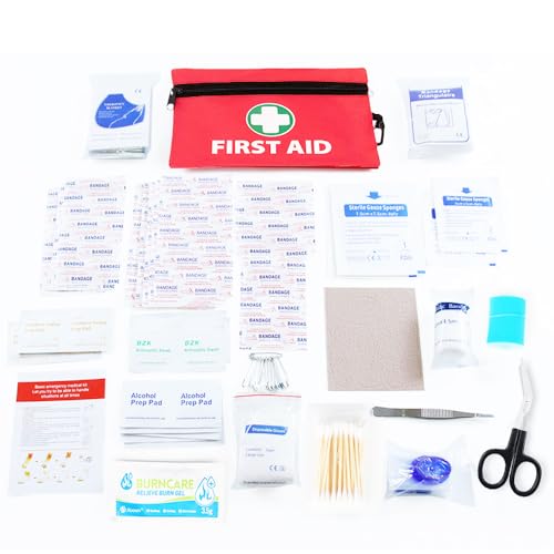 Botiquín de Primeros Auxilios 132 Piezas, Mini Kit Emergencias para Coche, Hogar, Trabajo, Mochila, Camping y Senderismo - Bolsa Oxford Resistente al Agua