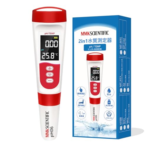 MMK SCIENTIFIC�y���{���[�J�[�z2in1�f�W�^��pH���[�^�[ pH06 pH/���x 3�_�����Z�� USB type-C �[�d�� �h����IP65 ATC �o�b�N���C�g �Z���܁E�戵�������t�� �P�N�ۏ�