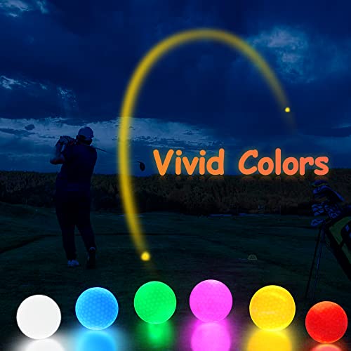 Mile High Life | Glow In The Dark Golf Balls | 6 Pcs Glow Golf Balls | Waterproof Light Up Golf Ball For Men Women | 300 Hours Lighting Life Span | Six Assorted Colors #TOP4