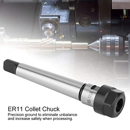 ER11 Collet Chuck Holder with Morse Taper Shank 0.0005 InchCarbon Steel Construction Straight Long Shank DIN6499B Standard Rugged (MTA1-ER11) - Image 2