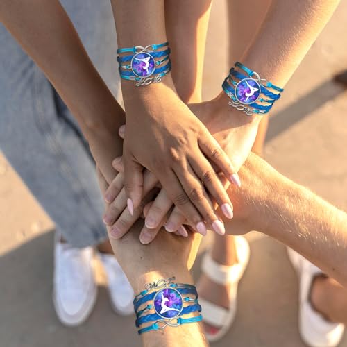 Image of Gymnastics Bracelets for Girls Gifts for Teen Girls,Teams Initial Charm Jewelry,Sport Ballerina Birthday Christmas Gifts