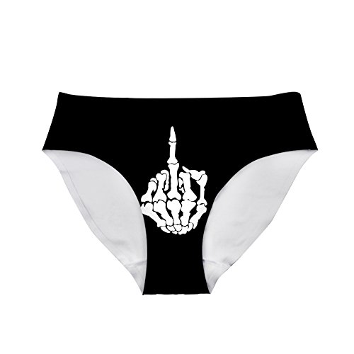 Amzbeauty Culotte sexy et drôle pour femme - Respirant - Imprimé chat et dinosaure - Noir - XL Cover