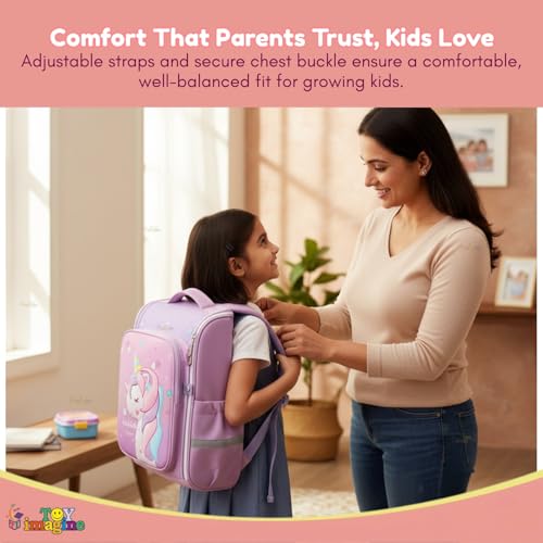 Image of Toy Imagine Kids School Bag for Boys & Girls | 180 Zipper Lightweight Large Capacity School Backpack | 3D Cartoon Design | Comfortable School Bag (Age 7-14 Years)