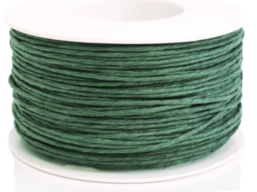 Papierdraht 100m // 2mm // Draht mit Papier umwickelt // Dekodraht Basteldraht Bindedraht zum Basteln und Dekorieren (Grün)