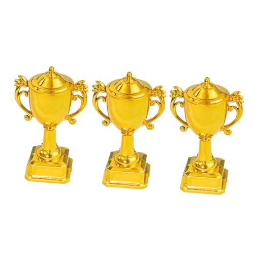 BESPORTBLE Adorno Decorativo para Tartas de Diseño de Trofeo 3 Unidades para Cupcakes y Decoración Temática de Concursos y Fiestas
