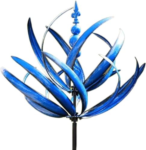 Moulin À Vent Jardin, Moulin À Vent en Métal, Moulin À Vent Jardin Exterieur Rotatif À 360 Degrés, Eolienne de Jardin, Spinner À Vent Dynamique 3D pour...