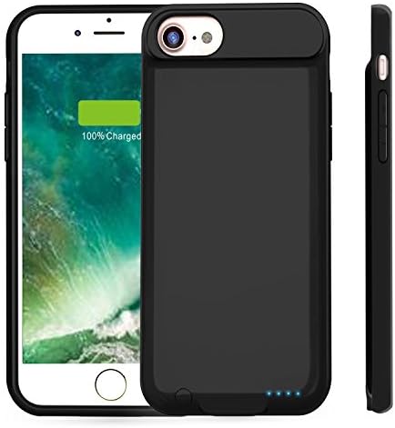 Battery Case for iPhone 8/7 Slim, Vorcsbine 3000mAh Charger Case Support iPhone Charge Port and Headphones (4.7 inch)-Black