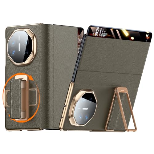 Protection Huawei Mate X5 5G antichoc cuir marron béquille
