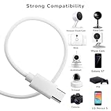 pluX 10ft Usb to Micro Usb Extension Surveillance Camera Power Cable Compatible with Wyze Cam Pan, Oculus Go, Blink, Yi Home Camera, Kasa Cam Security Camera - White - Image 3