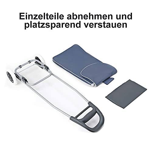 wuuhoo® Einkaufstrolley Shoppy mit Rollen und Aluminiumgestell, Einkaufswagen in Blau faltbar für...