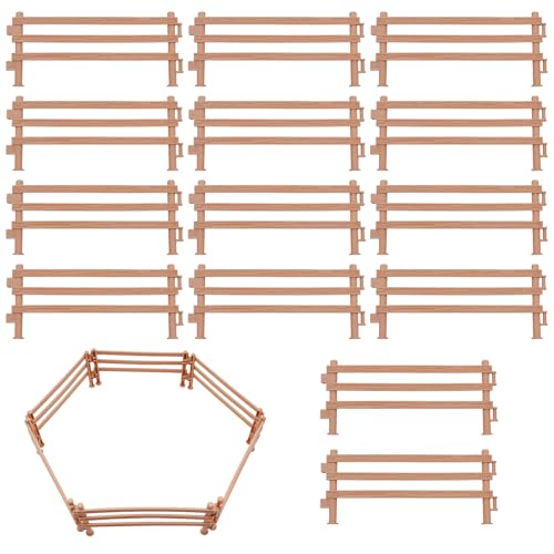 CONNECTION 40 Stück Großer Pferdezaun Spielzeug Zaun 16 x 7 x 1cm Pferd Corral Fechten Zubehör Koppel Spielzeug Kunststoff Farm Zaun für DIY Gartenzaun Bauernhoftiere Scheune Paddock Landschaft Deko