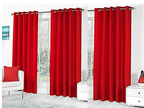 The Home Decor Experts Present Polyester Set of 3 Plain Crush Fancy Curtains-8ft,Color-Red (B08243Y3M4) Amazon Price History, Amazon Price Tracker