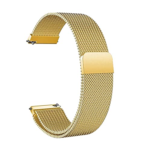 Techvor 22mm Stainless Steel Adjustable Magnetic Strap For Fossil Gen 4 Explorist | Gen 5 Julianna | Gen 5 | Gen 5E | Gen 5 Carlyle HR | Gen 6 (44mm) (Gold)