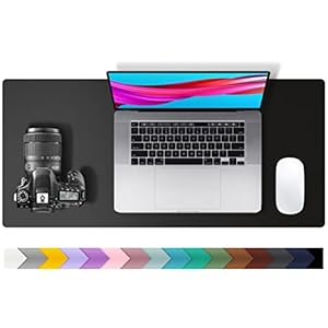 Leather Desk Pad Protector,Mouse Pad,Office Desk Mat,Non-Slip PU Leather Desk Blotter,Laptop Desk Pad,Waterproof Desk…