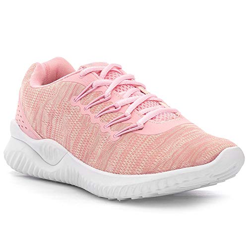 Tênis Feminino Esportivo com Cadarço Rosa e Squeeze Cor:Rosa;Tamanho:35;Gênero:Feminino