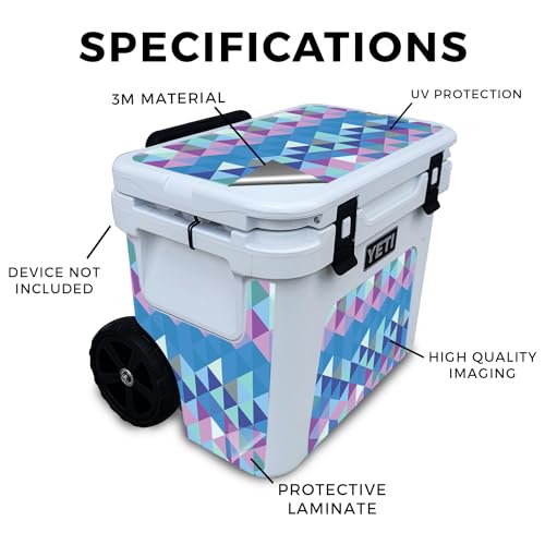 Image of Skin Compatible with Yeti Roadie 32 Wheeled Cooler - Purple Kaleidoscope - Premium 3M Vinyl Protective Wrap Decal Cover - Easy to Apply | Crafted in The USA by MightySkins