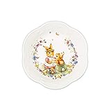 Kleine Porzellan-Schale mit Ostermotiv zum stilvollen Anrichten von süßen Naschereien, ideal auch zum Befüllen und Verschenken als Osternest