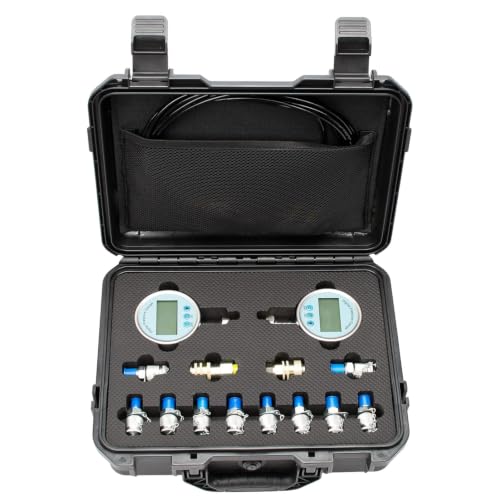 Kit de Test Pression Hydraulique avec 2 Manomètres Numériques (16MPa/80MPa) pour Pelleteuses et Tracteurs, 12...