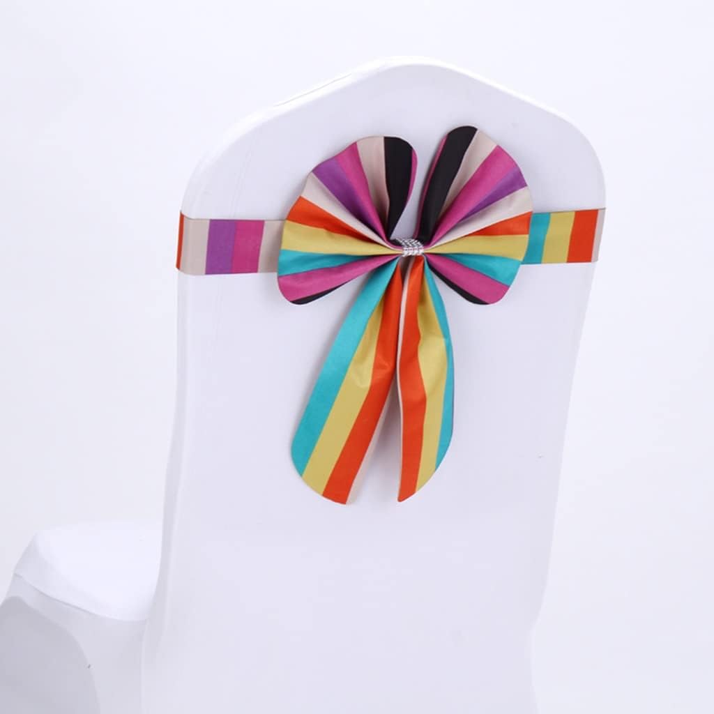 10-50pcs Chair Sashes with Colorful Bow and Rhinestones, Mercerised Leather Stretch Chair Sashes for Birthday Party Decorations (Color : B Size : 10) (E*30)